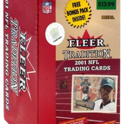 New 💯 MLB 2001 Fleer Tradition Football 2001 Fleer Football Trading Card BLASTER Box [10 Packs + 1 Bonus Pack!] 💯