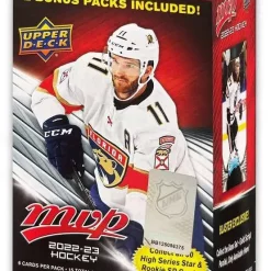 Flash Sale 👍 NHL Upper Deck 2022-23 MVP Hockey Trading Card BLASTER Box [15 Packs, Exclusive Gold Script Parallels!] 🛒