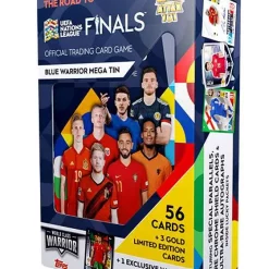 Coupon 🌟 UEFA Match Attax 101 2021-22 Soccer The Road to the Finals Blue Warrior Mega Tin [World Class Warrior] ✨