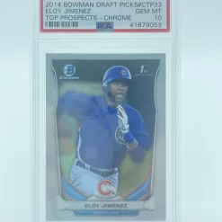 Top 10 🎁 2014 Bowman Chrome Topps Eloy Jimenez PSA 10 Rookie Single Sports Card CTP33 [Rookie] [Gem Mint] 🛒