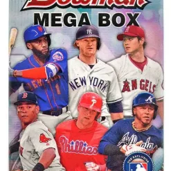Budget 🔔 MLB Topps 2018 Bowman Chrome ⚾ Baseball Trading Card MEGA BOX Pack [5 Exclusive Cards] 🧨