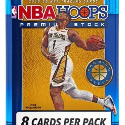 Discount 😍 NBA Panini 2019-20 Hoops Premium Stock 🏀 Basketball Trading Card MEGA Pack [8 Cards, BLUE Cracked Ice Prizms] 😉
