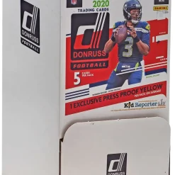 Brand new ⌛ NFL Panini 2020 Donruss Football Trading Card GRAVITY FEED Box [48 Packs, 1 Press Proof Yellow] 😉