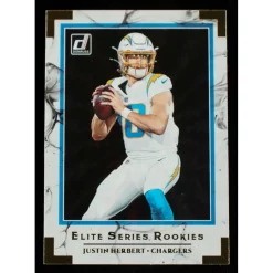 Brand new ⌛ NFL Donruss 2020 Elite Series Rookies Football Justin Herbert Single Sports Card ESR-JH [Rookie Card] 👏