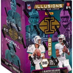 Outlet 🧨 NFL Panini 2020 Illusions Football Trading Card BLASTER Box [6 Packs, 1 Memorabilia Card] ❤️