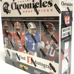 Best Sale 🔥 NFL Panini 2021 Chronicles Draft Picks Football Trading Card MEGA Box [Green Parallels] 🔥