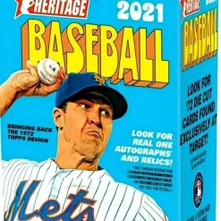 Buy 👍 MLB Topps 2021 Heritage ⚾ Baseball Trading Card BLASTER Box [7 Packs + 1 Extra Pack] 🔔
