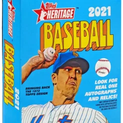 Brand new 🛒 MLB Topps 2021 Heritage ⚾ Baseball Trading Card HANGER Pack [35 Cards] 👍
