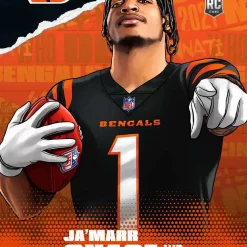 Deals ⌛ NFL Cincinatti Bengals 2021 Instant Draft Night Illustrations Football Ja'Marr Chase Trading Card 😀