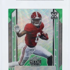 Outlet ✨ NFL 2021 Leaf Metal Draft Football Devonta Smith 1 of 1 Encased Autographed Sports Card #1/1 [Wave Green Production Proof] [Mint] 🧨