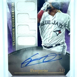 Flash Sale 🤩 Topps Toronto Blue Jays 2021 Luminaries ⚾ Baseball Vladimir Guerrero Jr 2/3 Single Sports Card Jersey Patch Auto HRKAR-VGU [Purple Home Run Kings] ❤️