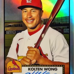 Flash Sale 🤩 MLB Topps 2021 Chrome Platinum Anniversary ⚾ Baseball Kolten Wong Trading Card PA-KW [Autograph, 44/199] ✨