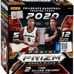 Best Sale ⭐ Collegiate Panini 2020-21 Prizm Draft Picks 🏀 Basketball Trading Card MEGA Box [12 Packs, 1 Pink Ice Autograph!] 🧨
