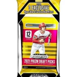 Budget 🔥 MLB Panini 2021 Prizm Draft Picks ⚾ Baseball Trading Card CELLO Pack [12 Cards] 😀