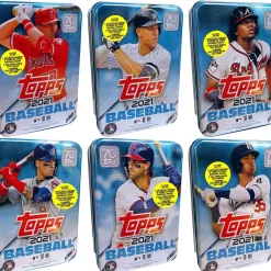 Best deal 🥰 MLB Topps 2021 Series 1 ⚾ Baseball Trout, Judge, Acuna, Harper, Baez & Bellinger Set of 6 Trading Card Tin Sets 😀