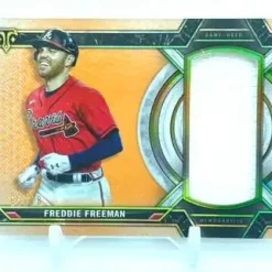 Cheap 😍 Topps Atlanta Braves 2021 Triple Threads Freddie Freeman Single Sports Card Jersey Patch #16/18 [Amber] 🎉