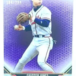Best deal 🎁 Topps Atlanta Braves 2021 Triple Threads Chipper Jones Single Sports Card #184/299 [Amethyst] 🔔