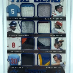 Promo 🔥 Leaf 2021 Ultimate Sports "The Ocho" George Brett, Cal Ripken Jr, Reggie Jackson, Pete Rose, Joe Morgan, Eddie Murry, Tim Raines & Robin Yount 1/3 Single Sports Card TO-03 [Game Used Relics!!!!] 🔥