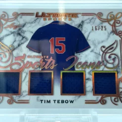Brand new 😀 Leaf 2021 Ultimate Sports Tim Tebow 16/25 Single Sports Card USI-24 [Quad Patch] 👍