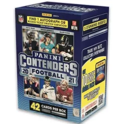 Wholesale ⌛ NFL Panini 2020-21 Contenders Football Trading Card BLASTER Box [6 Packs, 1 Autograph OR Rookie Ticket Swatch Variation] 🧨