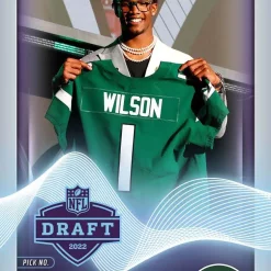 Hot Sale ⌛ NFL New York Jets 2022 Instant Draft Night Football Garrett Wilson Trading Card #9 [Rookie Card] 😀