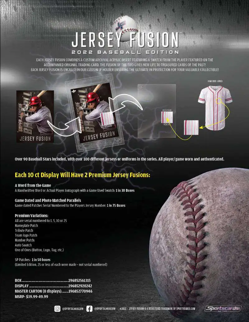 Best Sale 😉 Jersey Fusion 2022 ⚾ Baseball DISPLAY of 10 Trading Card MINI Boxes 💯 3 Best Sale 😉 Jersey Fusion 2022 ⚾ Baseball DISPLAY of 10 Trading Card MINI Boxes 💯 - Image 3