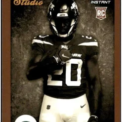 Flash Sale 🧨 NFL New York Jets 2022 Instant Studio Football Breece Hall Trading Card S13 [Rookie Card] 🤩