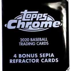 Best deal 🤩 MLB Topps 2020 Chrome ⚾ Baseball Trading Card RETAIL BONUS Pack [4 Sepia Refractor Cards] 💯