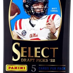 Best Sale 🎁 NFL Panini 2022 Select Draft Picks Football Trading Card BLASTER Pack [5 Cards] 🔔