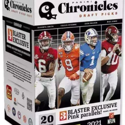 Discount 🎉 NFL Panini 2021 Chronicles Draft Picks Football Trading Card BLASTER Box [4 Packs, 3 Pink Parallels] 💯