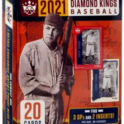Best Pirce 🧨 MLB Panini 2021 Diamond Kings ⚾ Baseball Trading Card HANGER Box [20 Cards, 1 Red Frame Parallel Card] ✔️