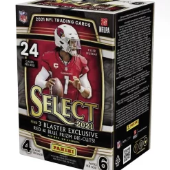 Best Sale 🔔 NFL Panini 2021 Select Football Trading Card BLASTER Box [6 Packs, 3 Red & Blue Prizm Die-Cuts] 🛒