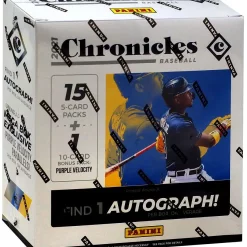 Flash Sale 👏 MLB Panini 2021 Chronicles ⚾ Baseball Trading Card MEGA Box [15 Packs, 1 Autograph] 🔥
