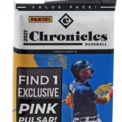 Discount 🌟 MLB Panini 2021 Chronicles ⚾ Baseball Trading Card VALUE Pack [15 Cards, 1 Exclusive Pink Pulsar] 🤩