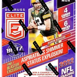 Cheapest 🥰 NFL Panini 2022 Donruss Elite Football Trading Card BLASTER Box [6 Packs, Green Parallels!] 😀