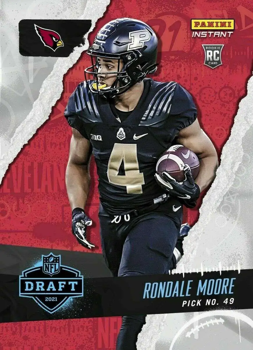Brand new ⌛ NFL Arizona Cardinals 2021 Instant Draft Night Football Rondale Moore Trading Card 🤩 1 Brand new ⌛ NFL Arizona Cardinals 2021 Instant Draft Night Football Rondale Moore Trading Card 🤩