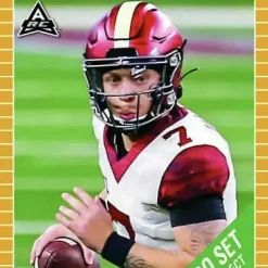 Discount 👏 Leaf Oklahoma Sooners 2021 Pro Set Prospect Football Spencer Rattler Trading Card ["ARC" Amateur Rookie Card, GOLD Parallel Version] 🎁