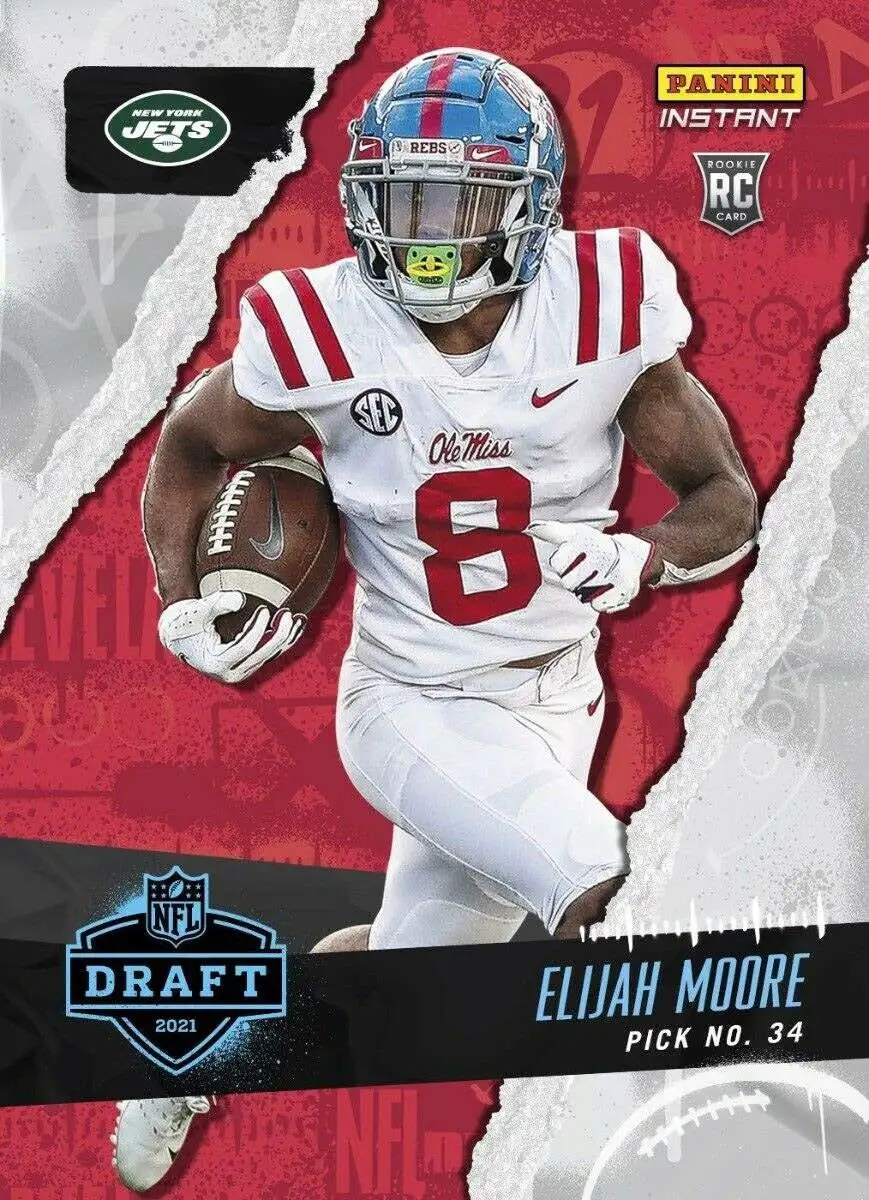 Brand new ๐ฅ NFL New York Jets 2021 Instant Draft Night Football Elijah Moore Trading Card ๐ 1 Brand new ๐ฅ NFL New York Jets 2021 Instant Draft Night Football Elijah Moore Trading Card ๐