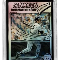 New ✔️ MLB Topps Project70 ⚾ Baseball 1992 Thurman Munson Exclusive Trading Card #18/70 [Rainbow Foil, #41, By Joshua Vides] 🌟