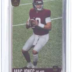 Hot Sale 🔥 NFL New England Patriots Mac Jones 1st Ever Rookie Mirror Board Trading Card 🔥