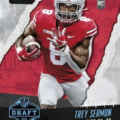 Discount ❤️ NFL San Francisco 49ers 2021 Instant Draft Night Football Trey Sermon Trading Card 🧨