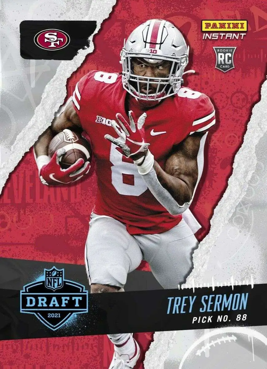 Discount โค๏ธ NFL San Francisco 49ers 2021 Instant Draft Night Football Trey Sermon Trading Card ๐งจ 1 Discount โค๏ธ NFL San Francisco 49ers 2021 Instant Draft Night Football Trey Sermon Trading Card ๐งจ