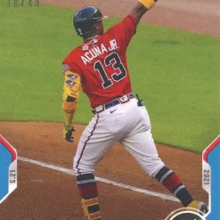 Discount ⌛ MLB Topps Now 2021 Ronald Acuna Jr Exclusive Trading Card #244 [38/49] 🥰