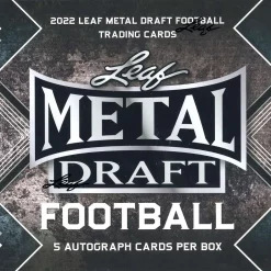 Wholesale ❤️ NFL 2022 Metal Draft Football Trading Card HOBBY Box [5 Autographs!] 🌟