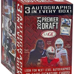 Cheapest ✨ NFL 2021 Premier Draft Low Series Football Trading Card BLASTER Box [3 Autographs] 💯