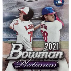 New ⌛ MLB Topps 2021 Bowman Platinum ⚾ Baseball Trading Card MEGA Box Pack [5 Cards] 🥰