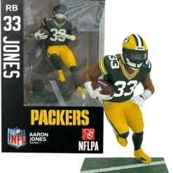Top 10 👍 NFL Green Bay Packers Football Aaron Jones Action Figure [Yellow Cleats, Regular Version] 🌟