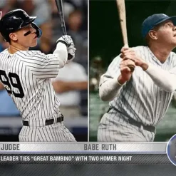 Promo 🧨 MLB Topps Now 2022 Aaron Judge & Babe Ruth Exclusive Trading Card #613 [MLB HR Leader Ties "Great Bambino" with Two Homer Night] 🎉
