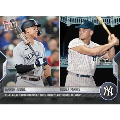Promo 😍 MLB New York Yankees 2022 Topps Now Aaron Judge & Roger Maris Exclusive Trading Card #976 [61 Year Old Record is Tied with Judge's 61st Homer of 2022!] ⭐