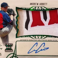 Wholesale 🎁 MLB Leaf Trinity 2021 Andrew Abbott Trading Card PA-AA2 [(60/75) Signature and Worn Patch] 😉